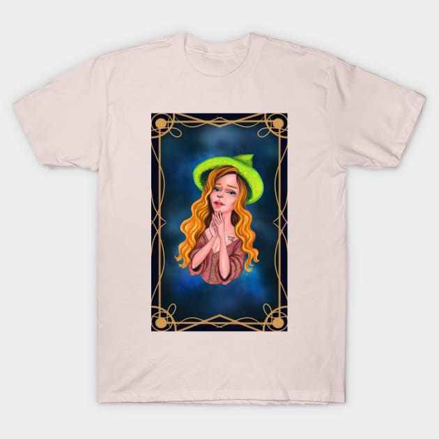 Ginger hair virgo witch T-Shirt by Raluca Iov